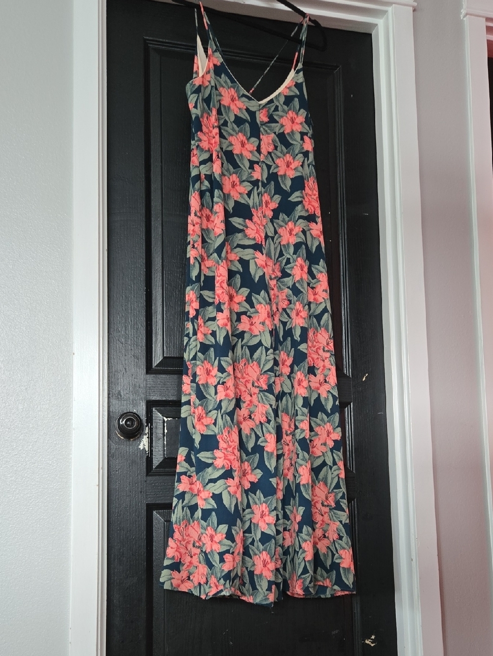 Aura Tropical Print Spaghetti Strap Wide Leg Palazzo Jumpsuit Size Medium